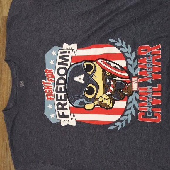 Pop Tees Marvel Captain America Mens Graphic T Shirt Size 2XL Blue - Picture 5 of 6